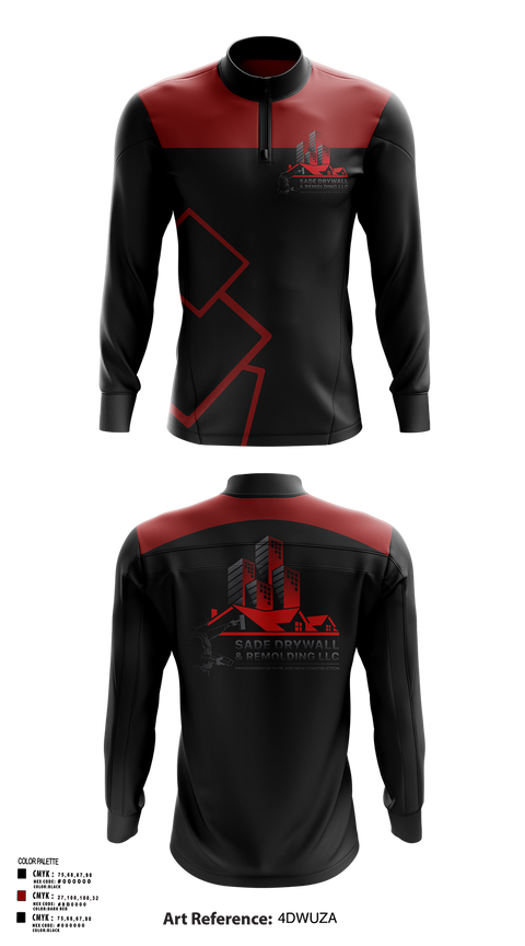 Quarter Zip Jacket, Sadedrywall & remolding llc, , Teamtime, Team time, sublimation, custom sports apparel, team uniforms, spirit wear, spiritwear, sports uniforms, custom shirts, team store, custom team store, fundraiser sports, apparel fundraiser