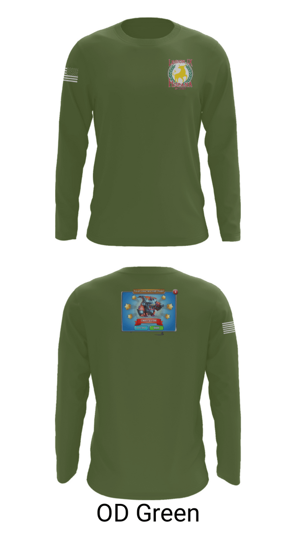 Long Sleeve Performance Shirt, Legion IX, Army, Teamtime, Team time, sublimation, custom sports apparel, team uniforms, spirit wear, spiritwear, sports uniforms, custom shirts, team store, custom team store, fundraiser sports, apparel fundraiser