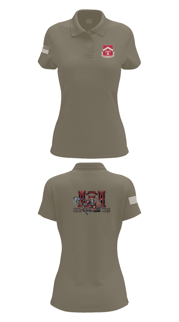 Womens Short Sleeve Performance Polo, 937th CEC-A, 40th BEB, Army, Teamtime, Team time, sublimation, custom sports apparel, team uniforms, spirit wear, spiritwear, sports uniforms, custom shirts, team store, custom team store, fundraiser sports, apparel fundraiser