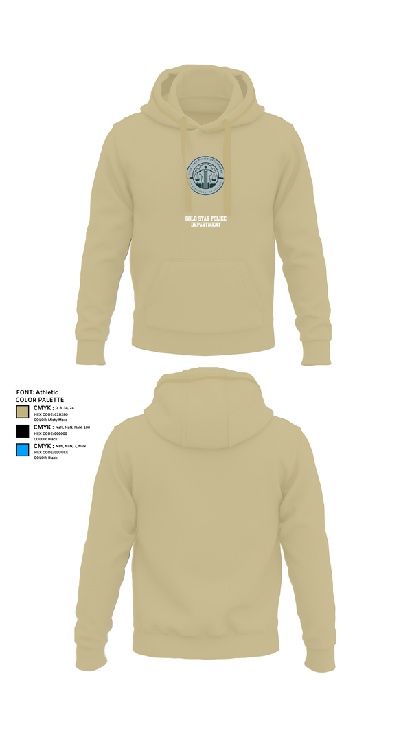 Hoodie, GOLD STAR POLICE DEPARTMENT, , Teamtime, Team time, sublimation, custom sports apparel, team uniforms, spirit wear, spiritwear, sports uniforms, custom shirts, team store, custom team store, fundraiser sports, apparel fundraiser
