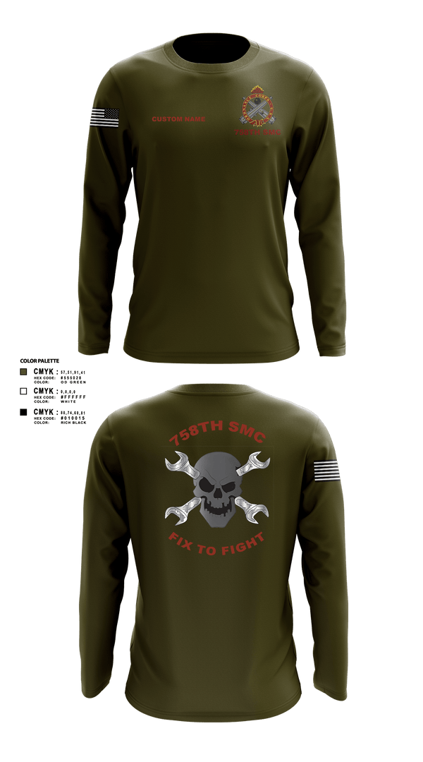 Long Sleeve Performance Shirt, 758th SMC, Army, Teamtime, Team time, sublimation, custom sports apparel, team uniforms, spirit wear, spiritwear, sports uniforms, custom shirts, team store, custom team store, fundraiser sports, apparel fundraiser