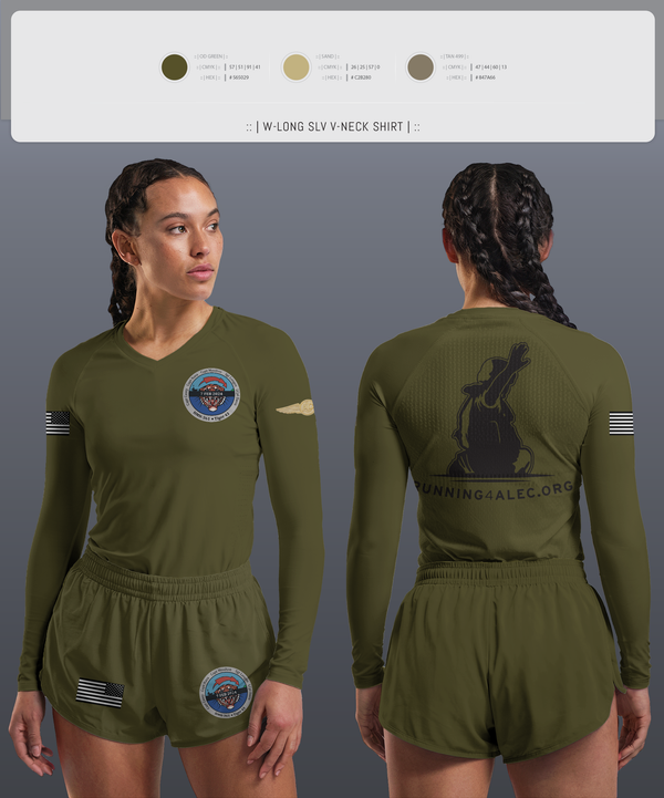 Womens Long Sleeve Vneck Shirt, HMH-361 Flying Tigers, , Teamtime, Team time, sublimation, custom sports apparel, team uniforms, spirit wear, spiritwear, sports uniforms, custom shirts, team store, custom team store, fundraiser sports, apparel fundraiser