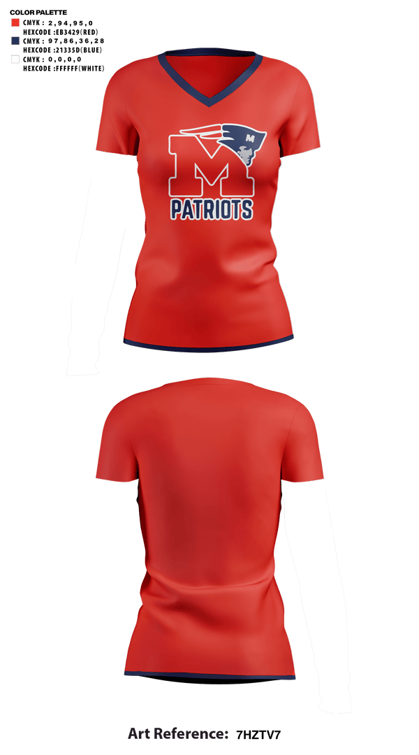 Womens Short Sleeve Vneck Shirt, Marion High School Cheer, Cheer, Teamtime, Team time, sublimation, custom sports apparel, team uniforms, spirit wear, spiritwear, sports uniforms, custom shirts, team store, custom team store, fundraiser sports, apparel fundraiser