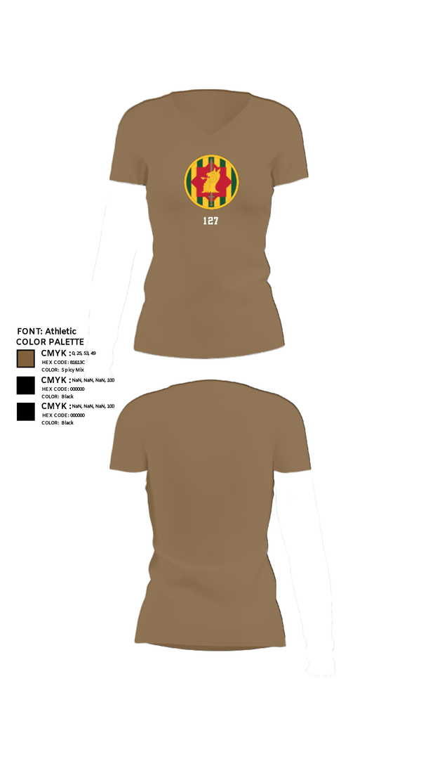 Women's Short Sleeve Vneck Shirt, 127, Army, Teamtime, Team time, sublimation, custom sports apparel, team uniforms, spirit wear, spiritwear, sports uniforms, custom shirts, team store, custom team store, fundraiser sports, apparel fundraiser