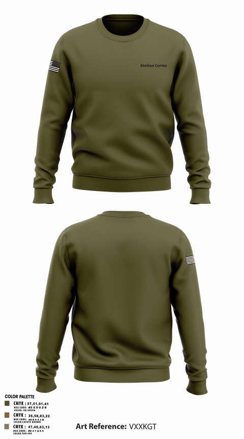 Crew Neck Sweatshirt, Station Cortez, Coast Guard, Teamtime, Team time, sublimation, custom sports apparel, team uniforms, spirit wear, spiritwear, sports uniforms, custom shirts, team store, custom team store, fundraiser sports, apparel fundraiser