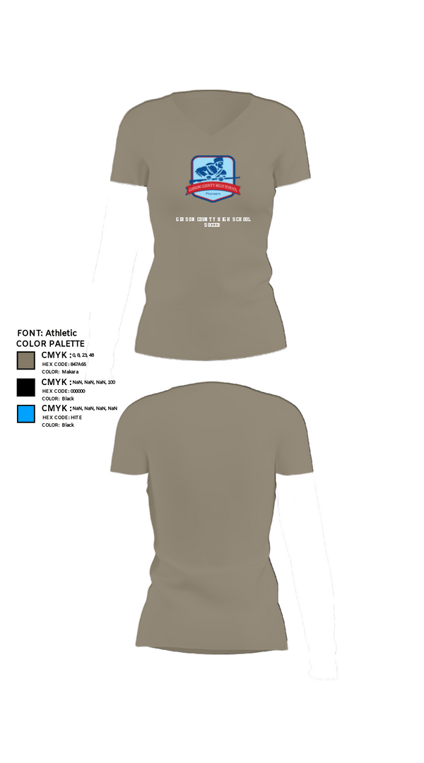 Womens Short Sleeve Vneck Shirt, Gibson County High School Soccer, Women's Soccer, Teamtime, Team time, sublimation, custom sports apparel, team uniforms, spirit wear, spiritwear, sports uniforms, custom shirts, team store, custom team store, fundraiser sports, apparel fundraiser