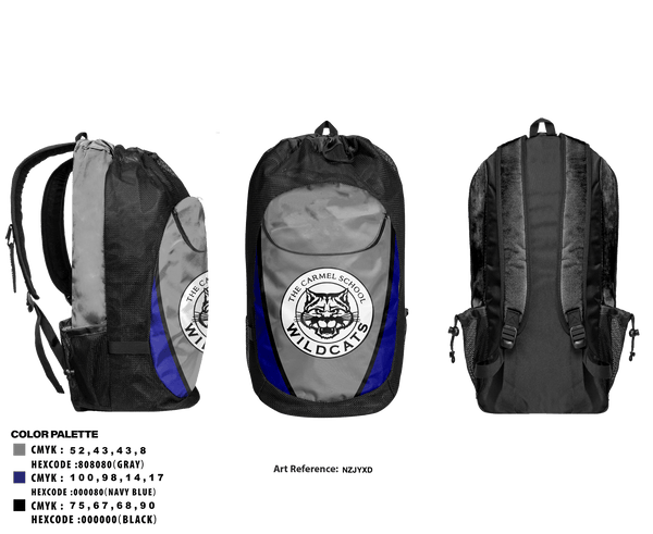 Gear Bag, The Carmel School Volleyball, Women's Volleyball, Teamtime, Team time, sublimation, custom sports apparel, team uniforms, spirit wear, spiritwear, sports uniforms, custom shirts, team store, custom team store, fundraiser sports, apparel fundraiser