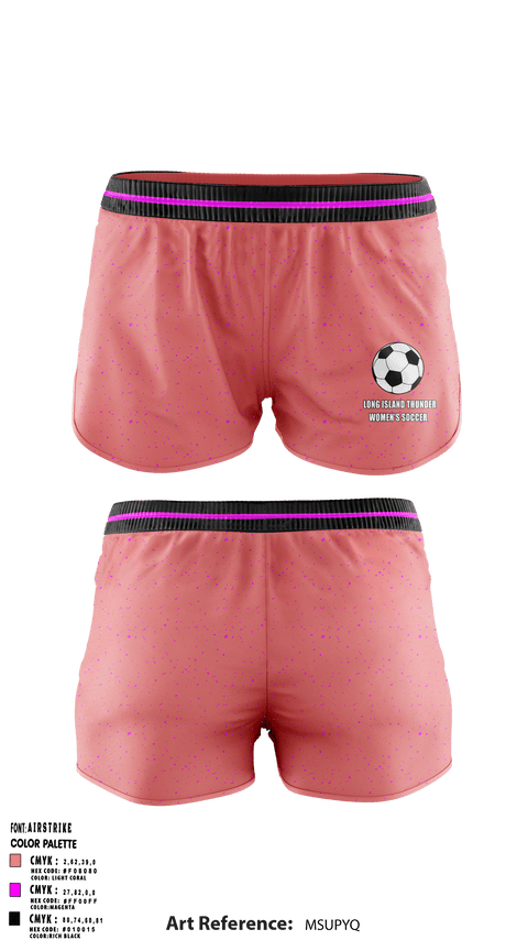 Womens Soccer Shorts, Long Island Thunder, Women's Soccer, Teamtime, Team time, sublimation, custom sports apparel, team uniforms, spirit wear, spiritwear, sports uniforms, custom shirts, team store, custom team store, fundraiser sports, apparel fundraiser