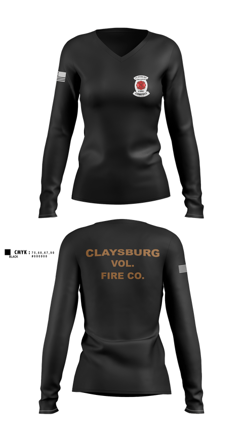 Womens Long Sleeve Vneck Shirt, CVFC, , Teamtime, Team time, sublimation, custom sports apparel, team uniforms, spirit wear, spiritwear, sports uniforms, custom shirts, team store, custom team store, fundraiser sports, apparel fundraiser