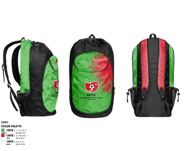 Gear Bag, Big Apple Soccer League, Men's Soccer, Teamtime, Team time, sublimation, custom sports apparel, team uniforms, spirit wear, spiritwear, sports uniforms, custom shirts, team store, custom team store, fundraiser sports, apparel fundraiser