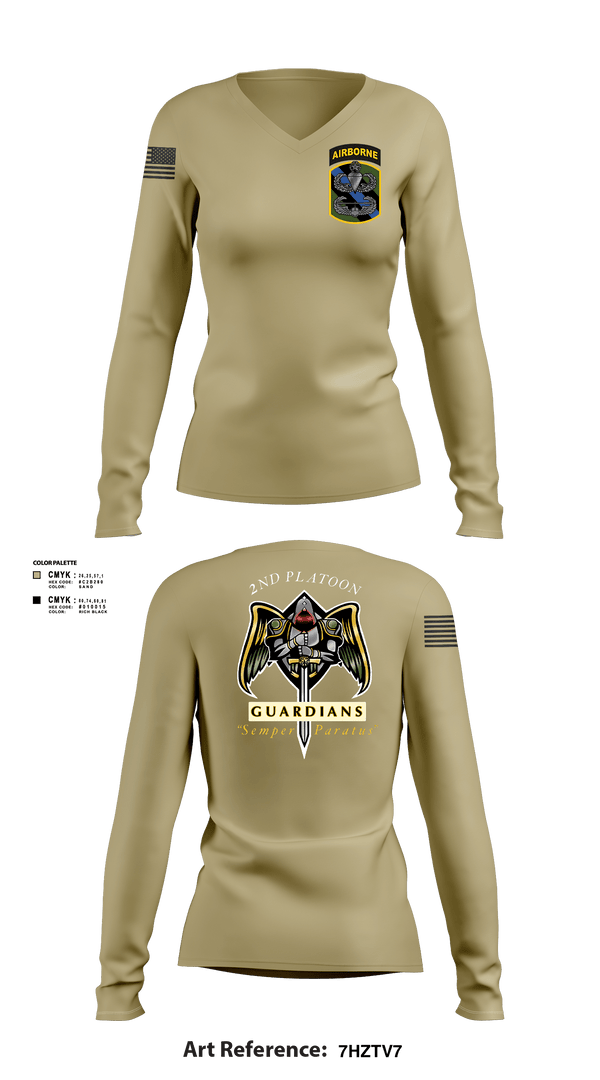 Women's Long Sleeve Vneck Shirt, 2/108th Guardians, Army, Teamtime, Team time, sublimation, custom sports apparel, team uniforms, spirit wear, spiritwear, sports uniforms, custom shirts, team store, custom team store, fundraiser sports, apparel fundraiser