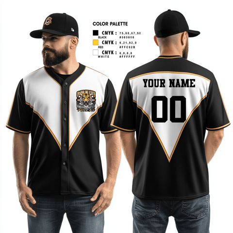 Full Button Baseball Jersey, GRAMBLING STATE UNIVERSITY TIGERS, Baseball, Teamtime, Team time, sublimation, custom sports apparel, team uniforms, spirit wear, spiritwear, sports uniforms, custom shirts, team store, custom team store, fundraiser sports, apparel fundraiser