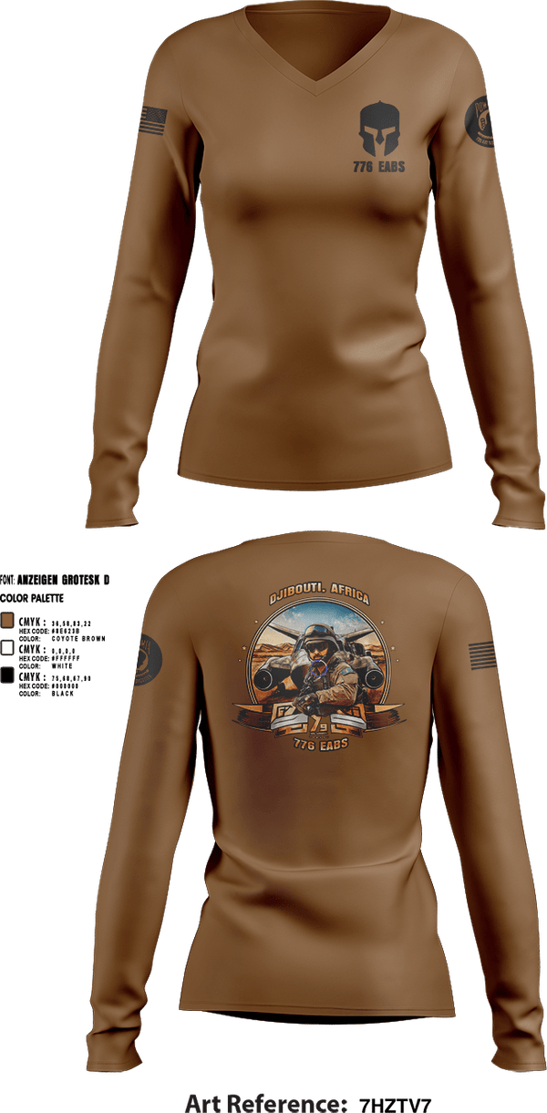 Womens Long Sleeve Vneck Shirt 1, 776 EABS, Air Force, Teamtime, Team time, sublimation, custom sports apparel, team uniforms, spirit wear, spiritwear, sports uniforms, custom shirts, team store, custom team store, fundraiser sports, apparel fundraiser