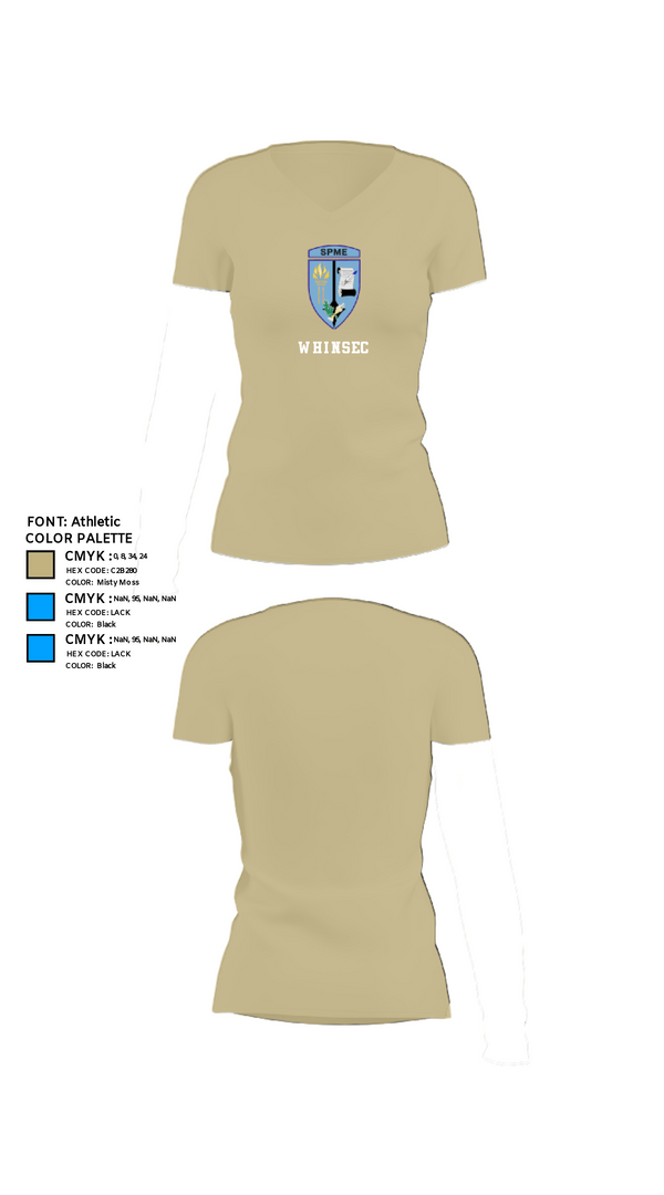 Womens Short Sleeve Vneck Shirt, WHINSEC, Army, Teamtime, Team time, sublimation, custom sports apparel, team uniforms, spirit wear, spiritwear, sports uniforms, custom shirts, team store, custom team store, fundraiser sports, apparel fundraiser