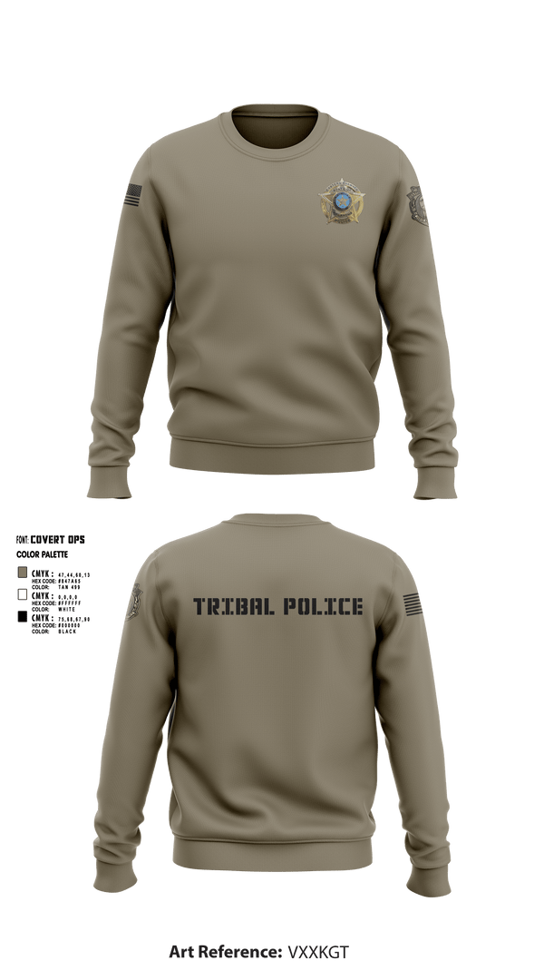 Crew Neck Sweatshirt, Eastern Shawnee Tribal Police, Police, Teamtime, Team time, sublimation, custom sports apparel, team uniforms, spirit wear, spiritwear, sports uniforms, custom shirts, team store, custom team store, fundraiser sports, apparel fundraiser