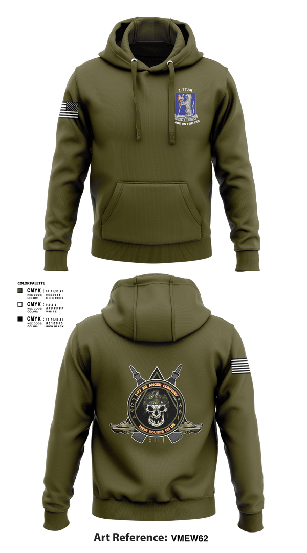 Hoodie, 1-77 AR A Co., Army, Teamtime, Team time, sublimation, custom sports apparel, team uniforms, spirit wear, spiritwear, sports uniforms, custom shirts, team store, custom team store, fundraiser sports, apparel fundraiser