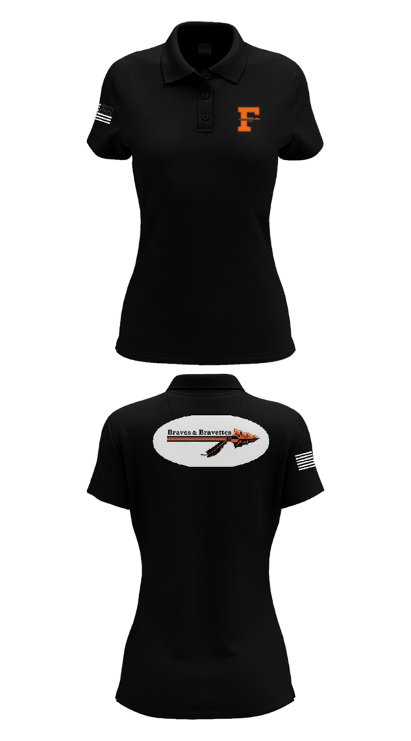 Womens Short Sleeve Performance Polo, Flathead High School Cheer, Cheer, Teamtime, Team time, sublimation, custom sports apparel, team uniforms, spirit wear, spiritwear, sports uniforms, custom shirts, team store, custom team store, fundraiser sports, apparel fundraiser