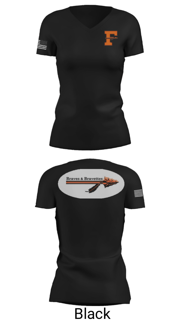 Womens Short Sleeve Vneck Shirt, Flathead High School Cheer, Cheer, Teamtime, Team time, sublimation, custom sports apparel, team uniforms, spirit wear, spiritwear, sports uniforms, custom shirts, team store, custom team store, fundraiser sports, apparel fundraiser