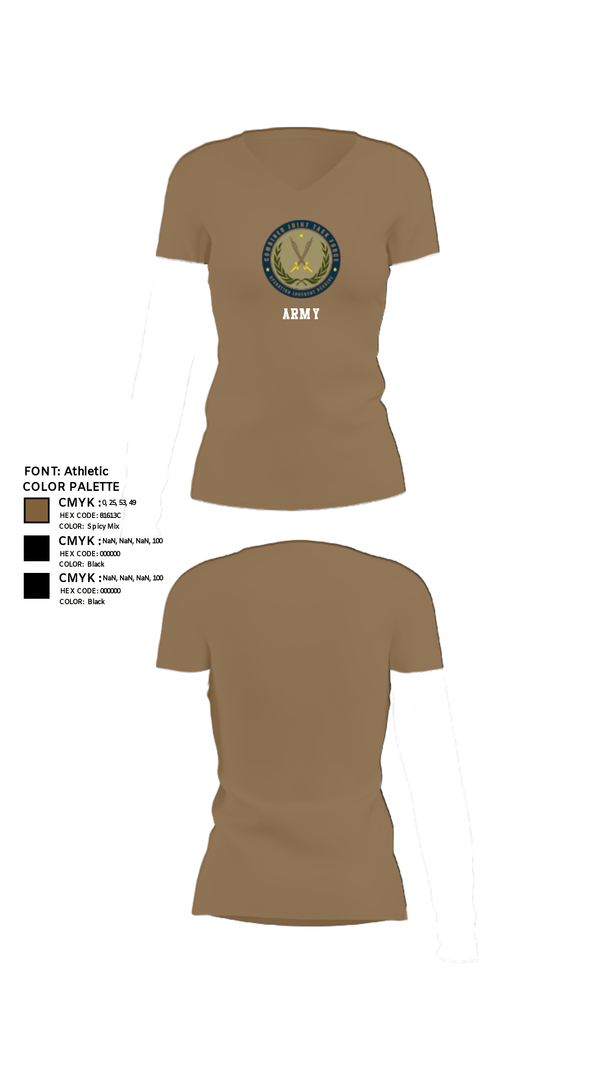 Women's Short Sleeve Vneck Shirt, 3-10 GSAB, Army, Teamtime, Team time, sublimation, custom sports apparel, team uniforms, spirit wear, spiritwear, sports uniforms, custom shirts, team store, custom team store, fundraiser sports, apparel fundraiser
