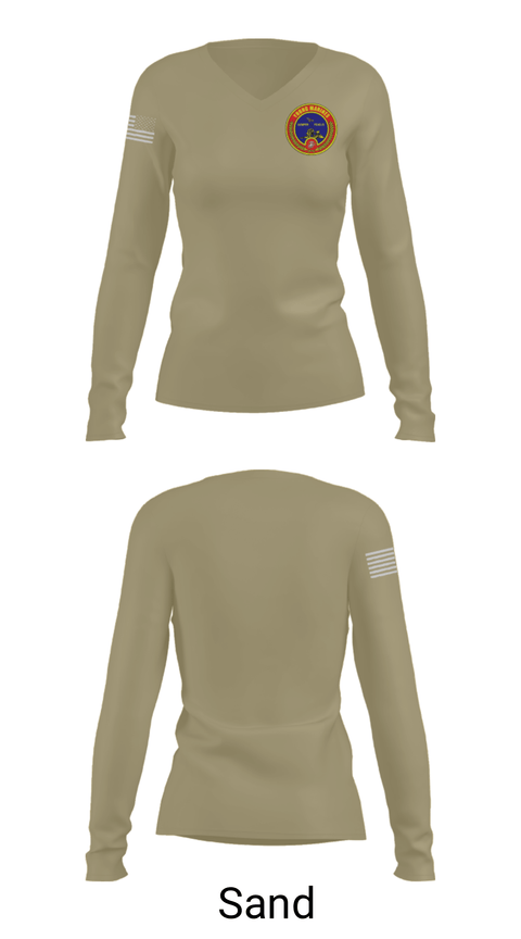 Women's Long Sleeve Vneck Shirt, Fort meade, Marines, Teamtime, Team time, sublimation, custom sports apparel, team uniforms, spirit wear, spiritwear, sports uniforms, custom shirts, team store, custom team store, fundraiser sports, apparel fundraiser