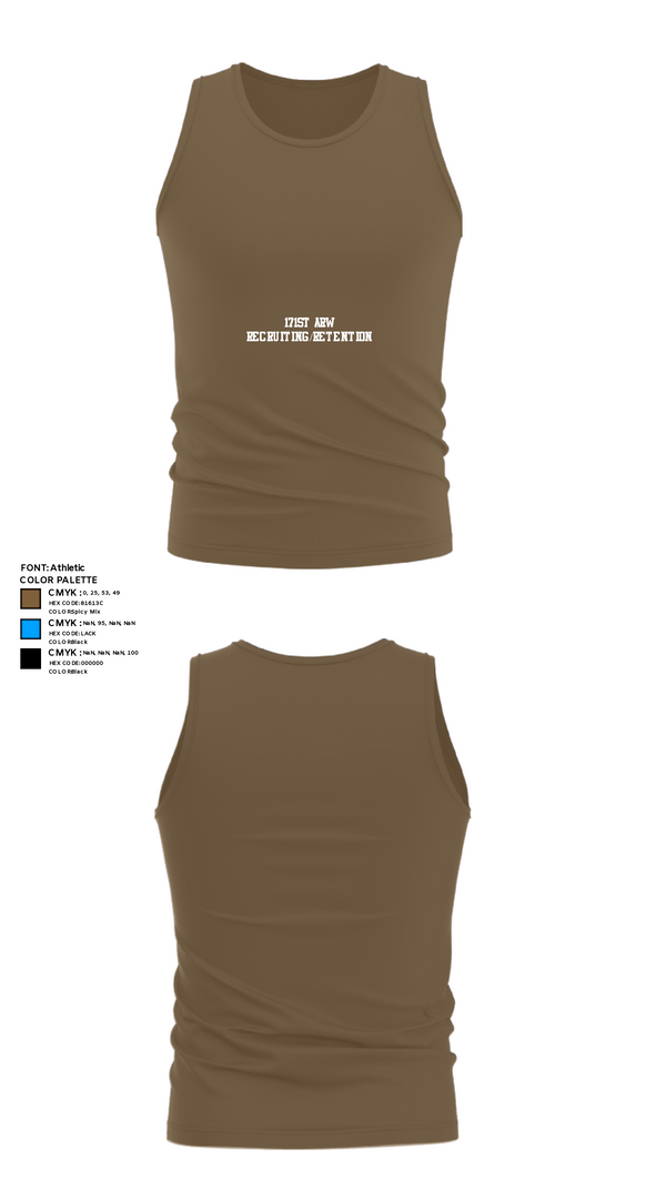 Tank Top, 171st ARW Recruiting/Retention, Air Force, Teamtime, Team time, sublimation, custom sports apparel, team uniforms, spirit wear, spiritwear, sports uniforms, custom shirts, team store, custom team store, fundraiser sports, apparel fundraiser