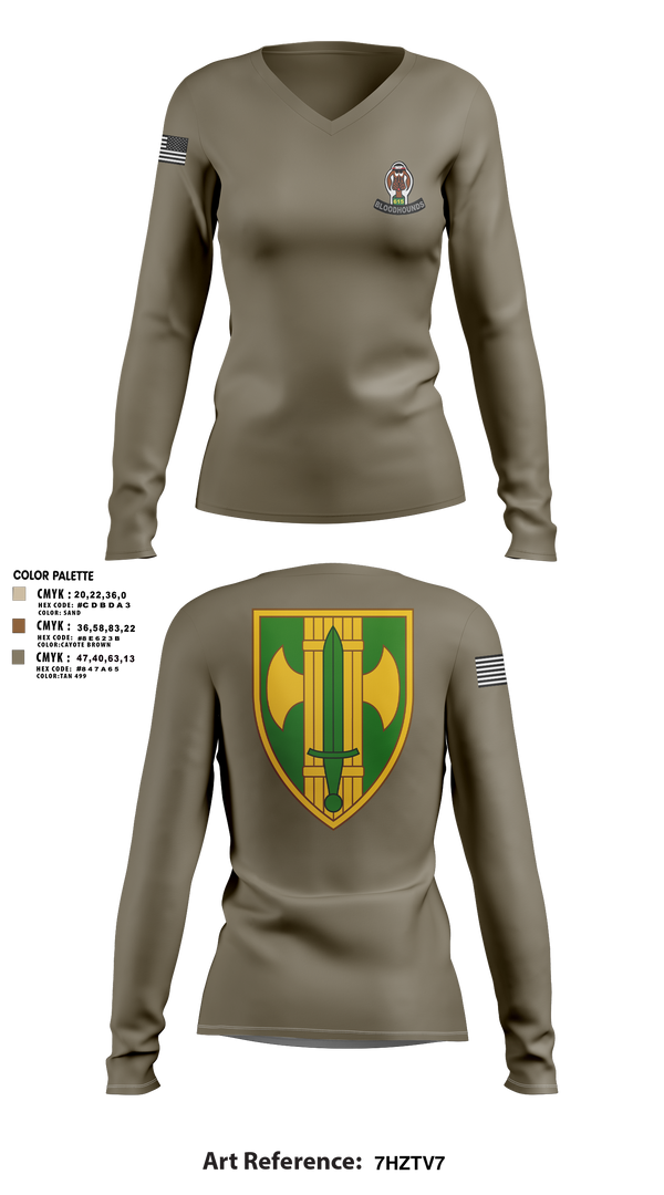 Womens Long Sleeve Vneck Shirt, 615th MP CO, , Teamtime, Team time, sublimation, custom sports apparel, team uniforms, spirit wear, spiritwear, sports uniforms, custom shirts, team store, custom team store, fundraiser sports, apparel fundraiser