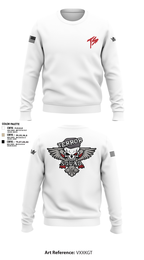 Crew Neck Sweatshirt, Terro Squad, Army, Teamtime, Team time, sublimation, custom sports apparel, team uniforms, spirit wear, spiritwear, sports uniforms, custom shirts, team store, custom team store, fundraiser sports, apparel fundraiser