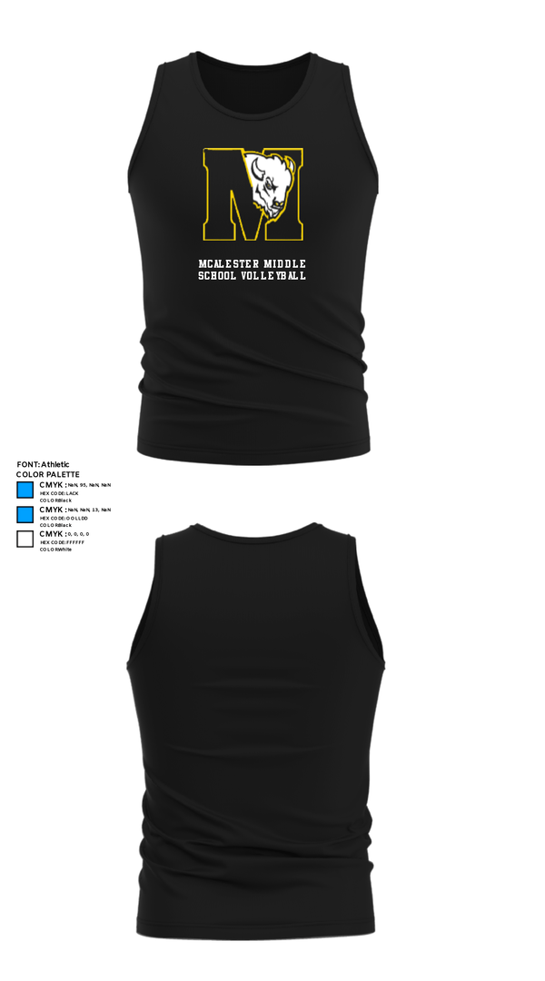 Tank Top, McAlester Middle School Volleyball, Women's Volleyball, Teamtime, Team time, sublimation, custom sports apparel, team uniforms, spirit wear, spiritwear, sports uniforms, custom shirts, team store, custom team store, fundraiser sports, apparel fundraiser