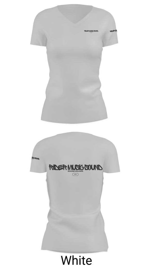 Womens Short Sleeve Vneck Shirt, Rider Music Sound SoundKillers, , Teamtime, Team time, sublimation, custom sports apparel, team uniforms, spirit wear, spiritwear, sports uniforms, custom shirts, team store, custom team store, fundraiser sports, apparel fundraiser