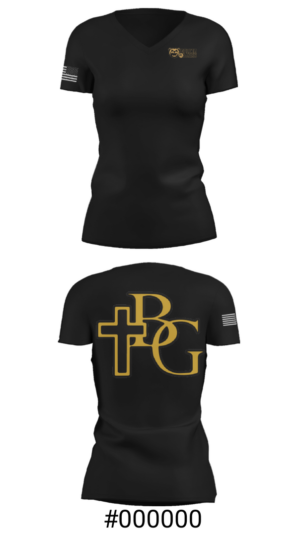 Women's Short Sleeve Vneck Shirt, Bishop Garrigan Catholic Junior High School Track, Track & Field, Teamtime, Team time, sublimation, custom sports apparel, team uniforms, spirit wear, spiritwear, sports uniforms, custom shirts, team store, custom team store, fundraiser sports, apparel fundraiser