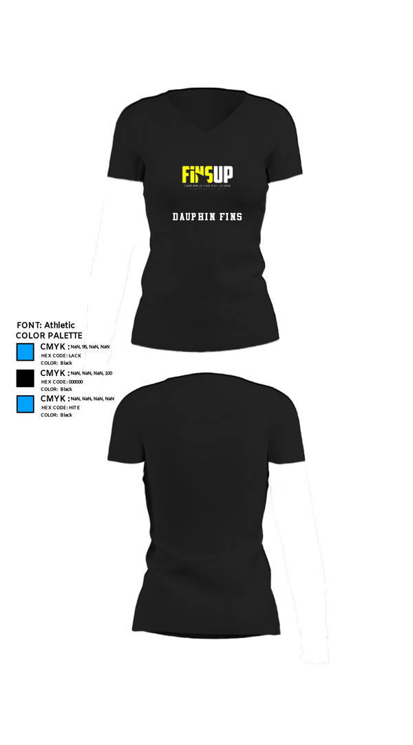 Women's Short Sleeve Vneck Shirt, Dauphin Fins, Football, Teamtime, Team time, sublimation, custom sports apparel, team uniforms, spirit wear, spiritwear, sports uniforms, custom shirts, team store, custom team store, fundraiser sports, apparel fundraiser