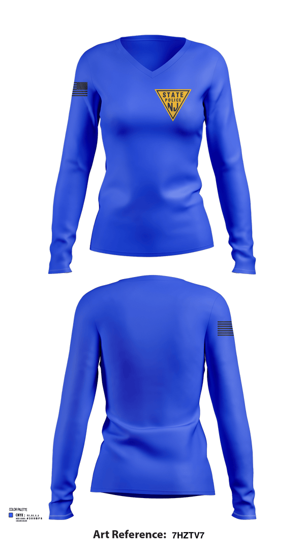Womens Long Sleeve Vneck Shirt 1, New Jersey state police, , Teamtime, Team time, sublimation, custom sports apparel, team uniforms, spirit wear, spiritwear, sports uniforms, custom shirts, team store, custom team store, fundraiser sports, apparel fundraiser