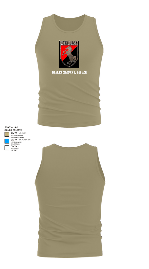 Tank Top, Dealer Company, 1/11 ACR, Army, Teamtime, Team time, sublimation, custom sports apparel, team uniforms, spirit wear, spiritwear, sports uniforms, custom shirts, team store, custom team store, fundraiser sports, apparel fundraiser