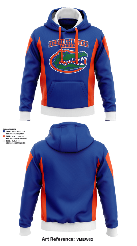 Hoodie, Delhi Charter School Cheer, Cheer, Teamtime, Team time, sublimation, custom sports apparel, team uniforms, spirit wear, spiritwear, sports uniforms, custom shirts, team store, custom team store, fundraiser sports, apparel fundraiser