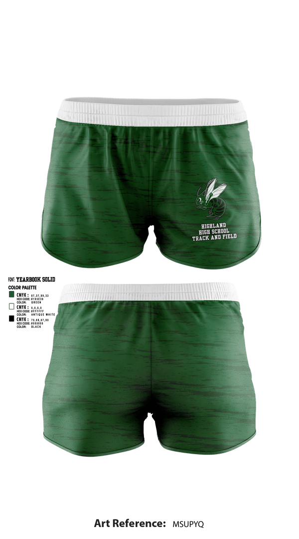 Womens Shorts, Highland High School Track and Field, Track & Field, Teamtime, Team time, sublimation, custom sports apparel, team uniforms, spirit wear, spiritwear, sports uniforms, custom shirts, team store, custom team store, fundraiser sports, apparel fundraiser