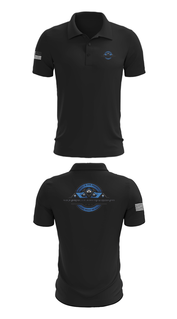 Short Sleeve Performance Polo, Gold Potomac construction inc, Golf, Teamtime, Team time, sublimation, custom sports apparel, team uniforms, spirit wear, spiritwear, sports uniforms, custom shirts, team store, custom team store, fundraiser sports, apparel fundraiser