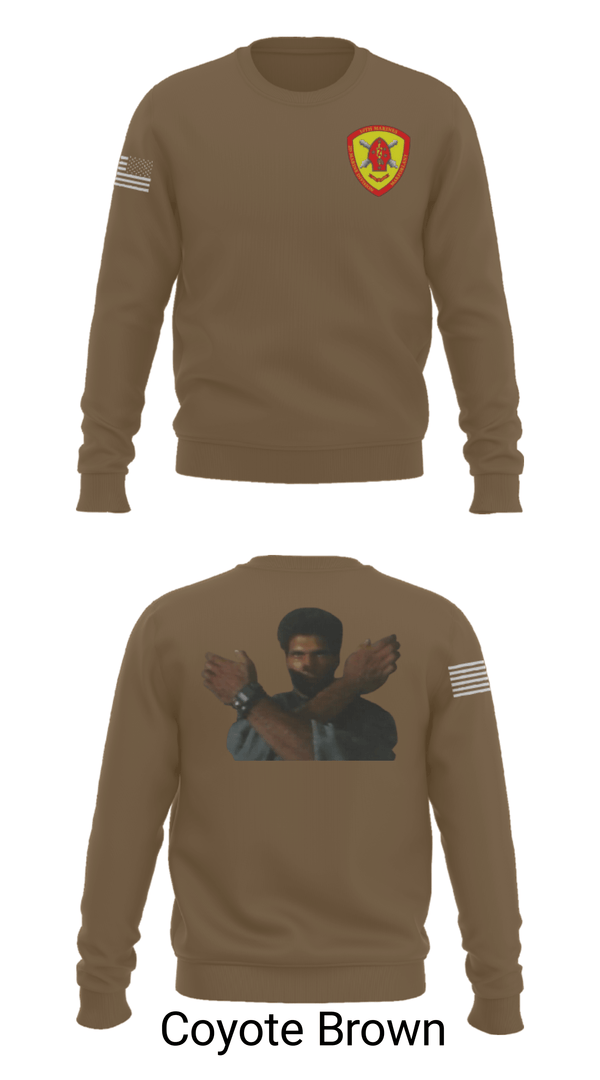 Crew Neck Sweatshirt, 10th Marine Regiment, Marines, Teamtime, Team time, sublimation, custom sports apparel, team uniforms, spirit wear, spiritwear, sports uniforms, custom shirts, team store, custom team store, fundraiser sports, apparel fundraiser