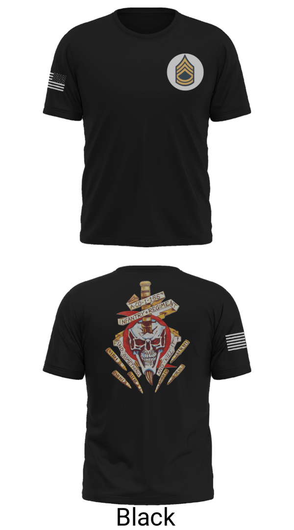 Short Sleeve Performance Shirt, A Co 1/155 INF, Army, Teamtime, Team time, sublimation, custom sports apparel, team uniforms, spirit wear, spiritwear, sports uniforms, custom shirts, team store, custom team store, fundraiser sports, apparel fundraiser