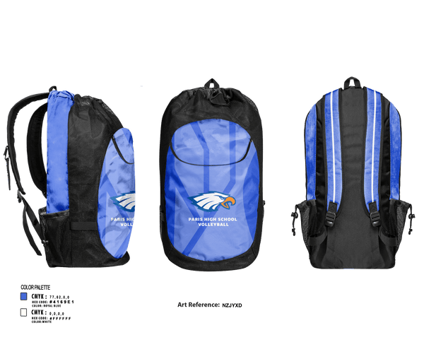 Gear Bag, Paris High School Volleyball, Women's Volleyball, Teamtime, Team time, sublimation, custom sports apparel, team uniforms, spirit wear, spiritwear, sports uniforms, custom shirts, team store, custom team store, fundraiser sports, apparel fundraiser