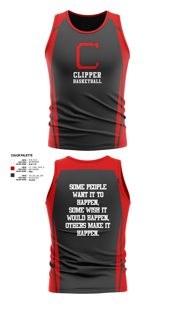 Tank Top, Columbiana High School Basketball, Men's Basketball, Teamtime, Team time, sublimation, custom sports apparel, team uniforms, spirit wear, spiritwear, sports uniforms, custom shirts, team store, custom team store, fundraiser sports, apparel fundraiser
