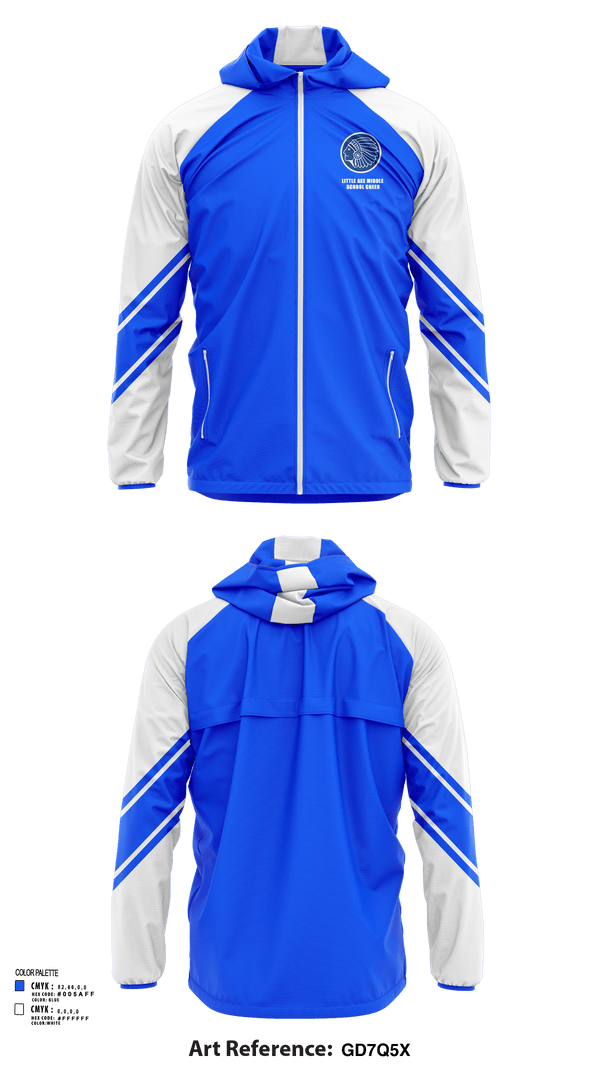 Windbreaker, Little Axe Middle School Cheer, Cheer, Teamtime, Team time, sublimation, custom sports apparel, team uniforms, spirit wear, spiritwear, sports uniforms, custom shirts, team store, custom team store, fundraiser sports, apparel fundraiser