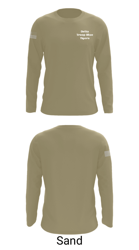 Long Sleeve Performance Shirt, Delta Troop Blue Tigers, Army, Teamtime, Team time, sublimation, custom sports apparel, team uniforms, spirit wear, spiritwear, sports uniforms, custom shirts, team store, custom team store, fundraiser sports, apparel fundraiser