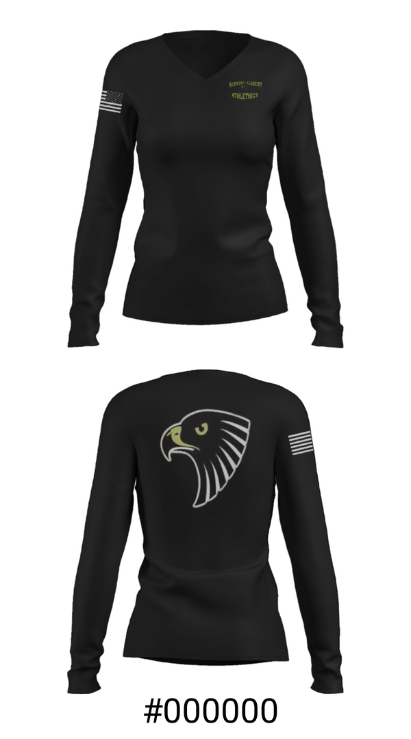 Women's Long Sleeve Vneck Shirt, Hammond Academy Of Science & Tech Baseball, Baseball, Teamtime, Team time, sublimation, custom sports apparel, team uniforms, spirit wear, spiritwear, sports uniforms, custom shirts, team store, custom team store, fundraiser sports, apparel fundraiser