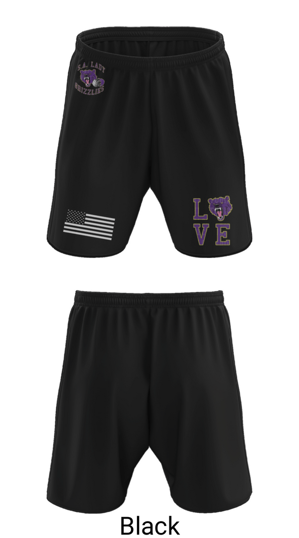 Athletic Shorts With Pockets, SA LADY GRIZZLES, Women's Volleyball, Teamtime, Team time, sublimation, custom sports apparel, team uniforms, spirit wear, spiritwear, sports uniforms, custom shirts, team store, custom team store, fundraiser sports, apparel fundraiser