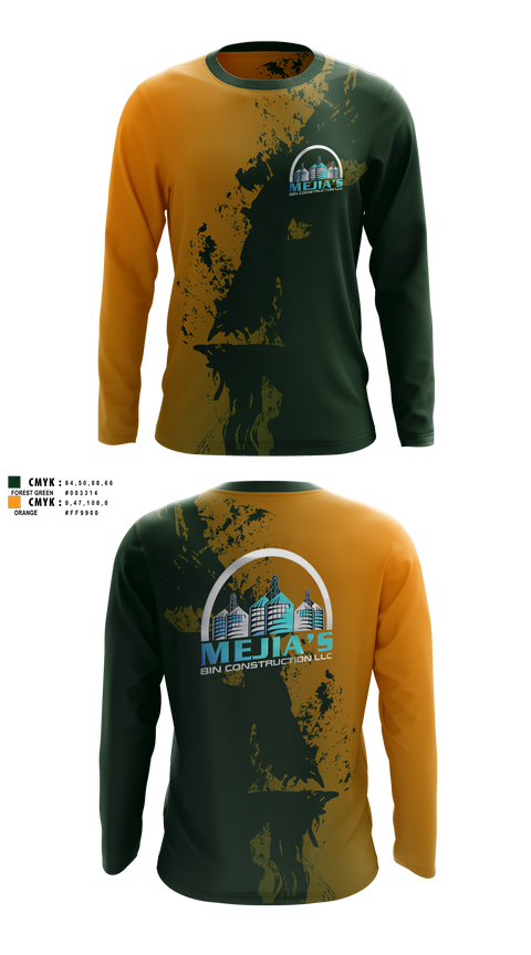 Long Sleeve Performance Shirt, Mejia’s Bin Construction LLC, , Teamtime, Team time, sublimation, custom sports apparel, team uniforms, spirit wear, spiritwear, sports uniforms, custom shirts, team store, custom team store, fundraiser sports, apparel fundraiser