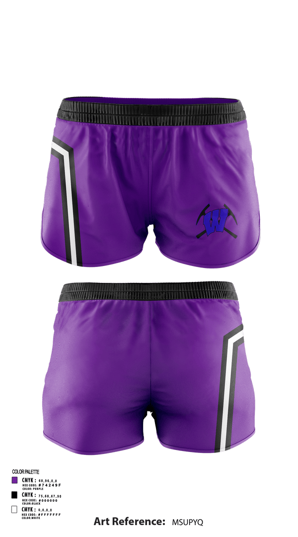 Womens Shorts, Wilburton High School Cheer, Cheer, Teamtime, Team time, sublimation, custom sports apparel, team uniforms, spirit wear, spiritwear, sports uniforms, custom shirts, team store, custom team store, fundraiser sports, apparel fundraiser
