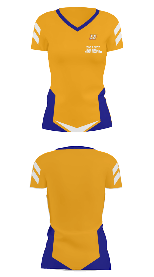 Women's Short Sleeve Vneck Shirt, East Side Baseball Association, Baseball, Teamtime, Team time, sublimation, custom sports apparel, team uniforms, spirit wear, spiritwear, sports uniforms, custom shirts, team store, custom team store, fundraiser sports, apparel fundraiser