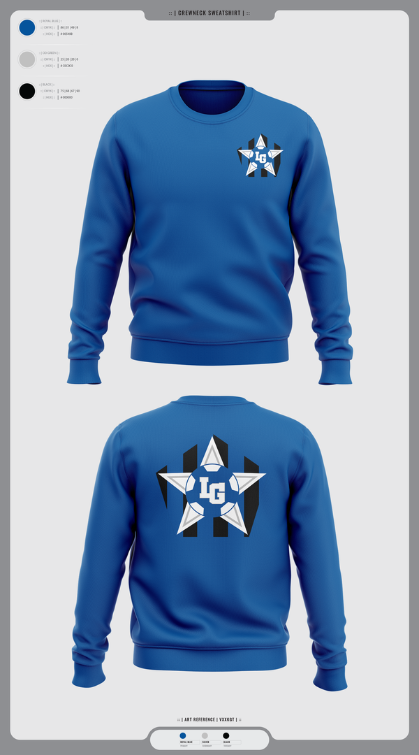 Crew Neck Sweatshirt, LaGrange Grangers, Men's Soccer, Teamtime, Team time, sublimation, custom sports apparel, team uniforms, spirit wear, spiritwear, sports uniforms, custom shirts, team store, custom team store, fundraiser sports, apparel fundraiser