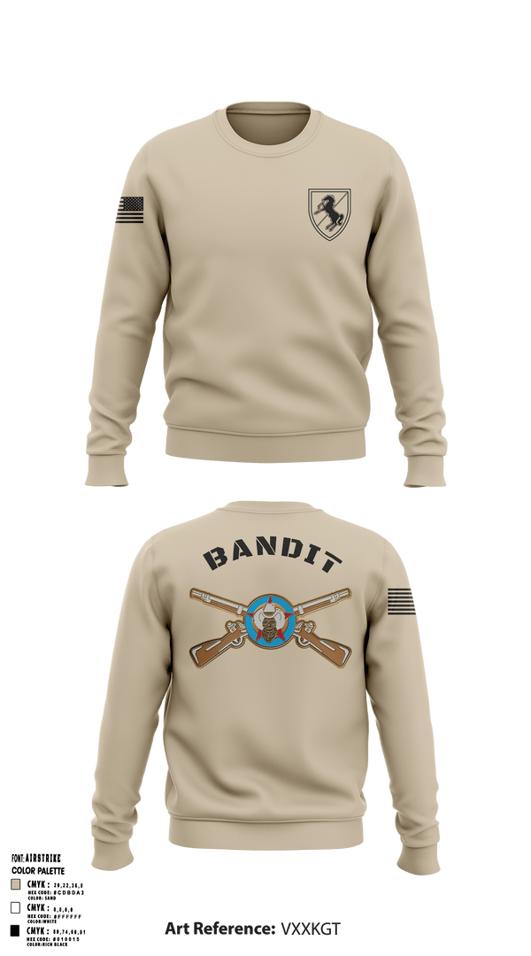 Crew Neck Sweatshirt, Bandit TroopBandit Troop 2.0, Army, Teamtime, Team time, sublimation, custom sports apparel, team uniforms, spirit wear, spiritwear, sports uniforms, custom shirts, team store, custom team store, fundraiser sports, apparel fundraiser