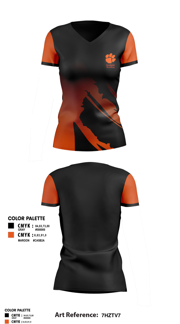 Womens Short Sleeve Vneck Shirt, Humboldt Wrestling, Wrestling, Teamtime, Team time, sublimation, custom sports apparel, team uniforms, spirit wear, spiritwear, sports uniforms, custom shirts, team store, custom team store, fundraiser sports, apparel fundraiser
